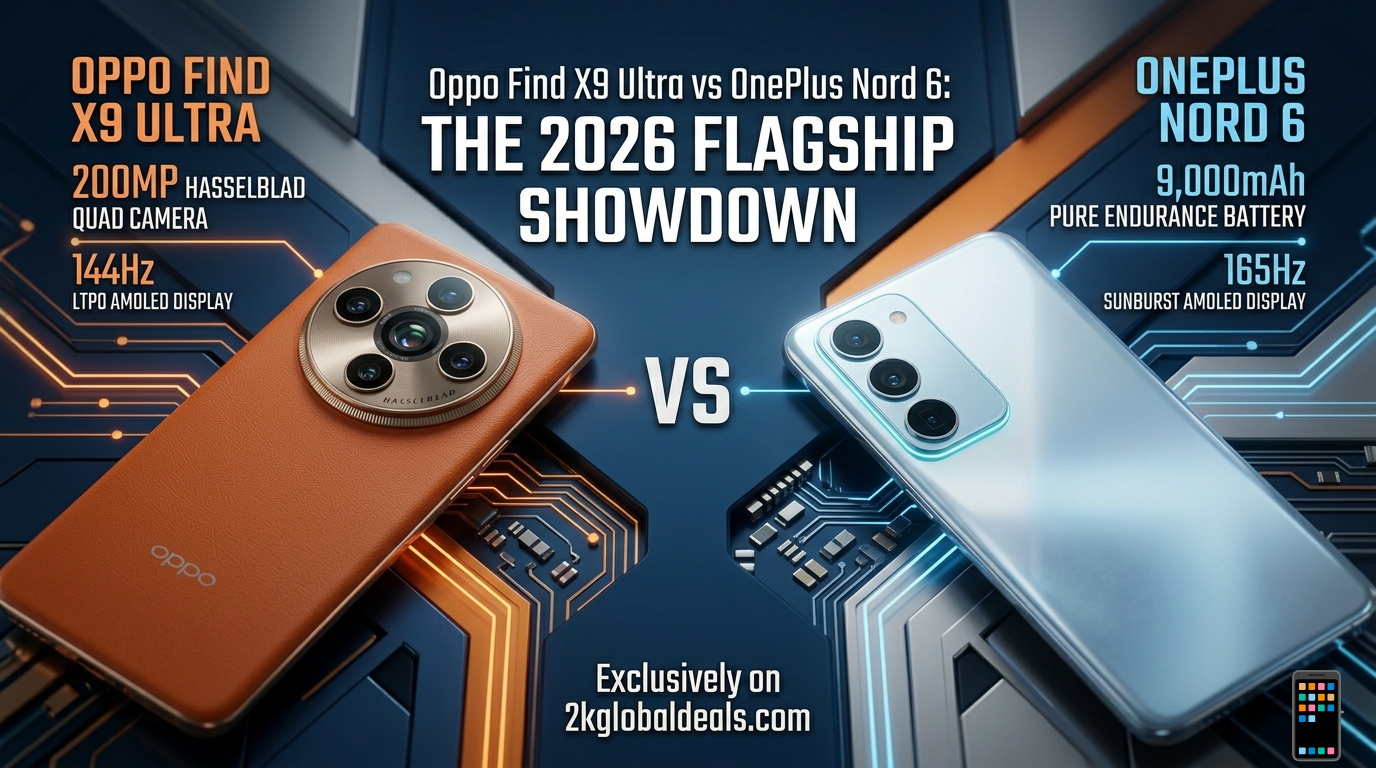 Oppo Find X9 Ultra vs OnePlus Nord 6 flagship showdown 2026 comparison infographic