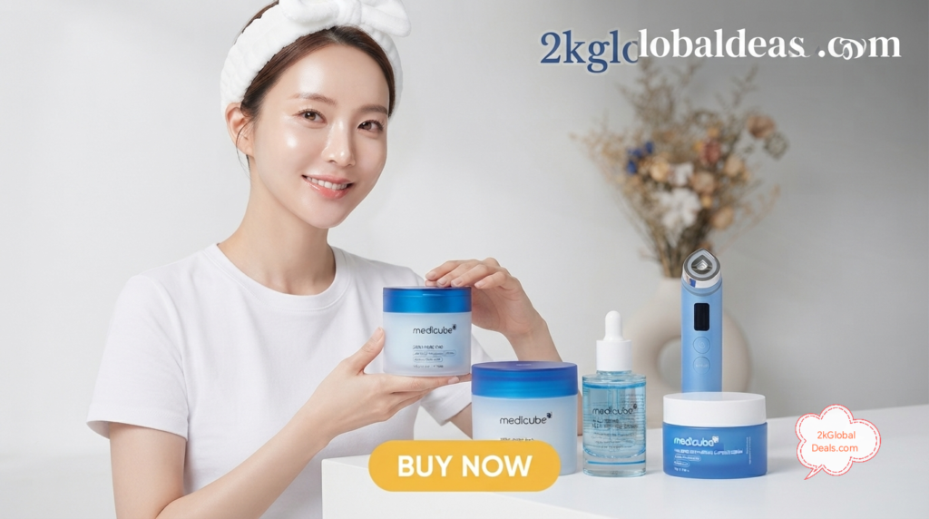 The blue Medicube skincare routine 